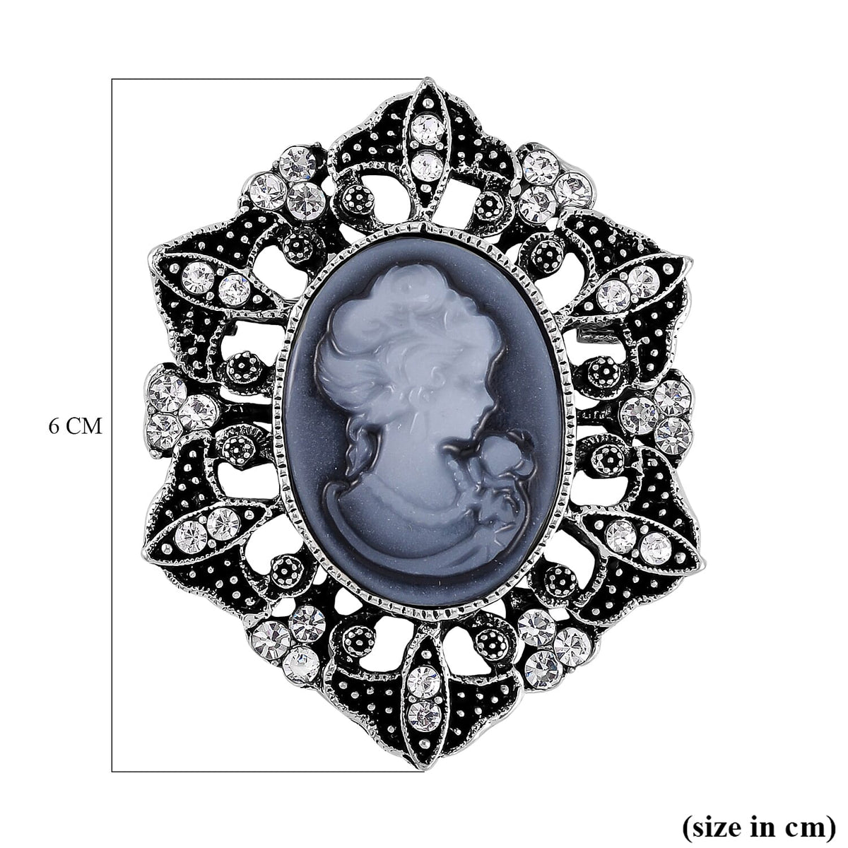 Lady Portrait Crystal Brooch 7639823 5