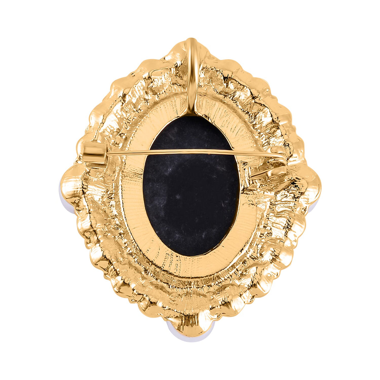 Vintage Cameo Brooch with Pearls and Crystals in Gold Tone 7639824 4
