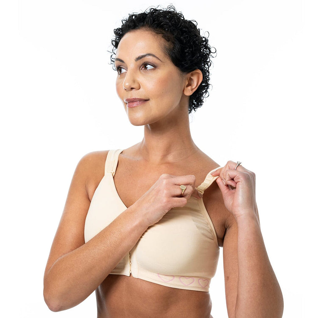 Cancer Research UK Front Fastening Full Coverage Wide Straps Comfort Bra (Size XL) - Blush