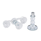 3 Arm Round Shaped Candle Holder - Transparent