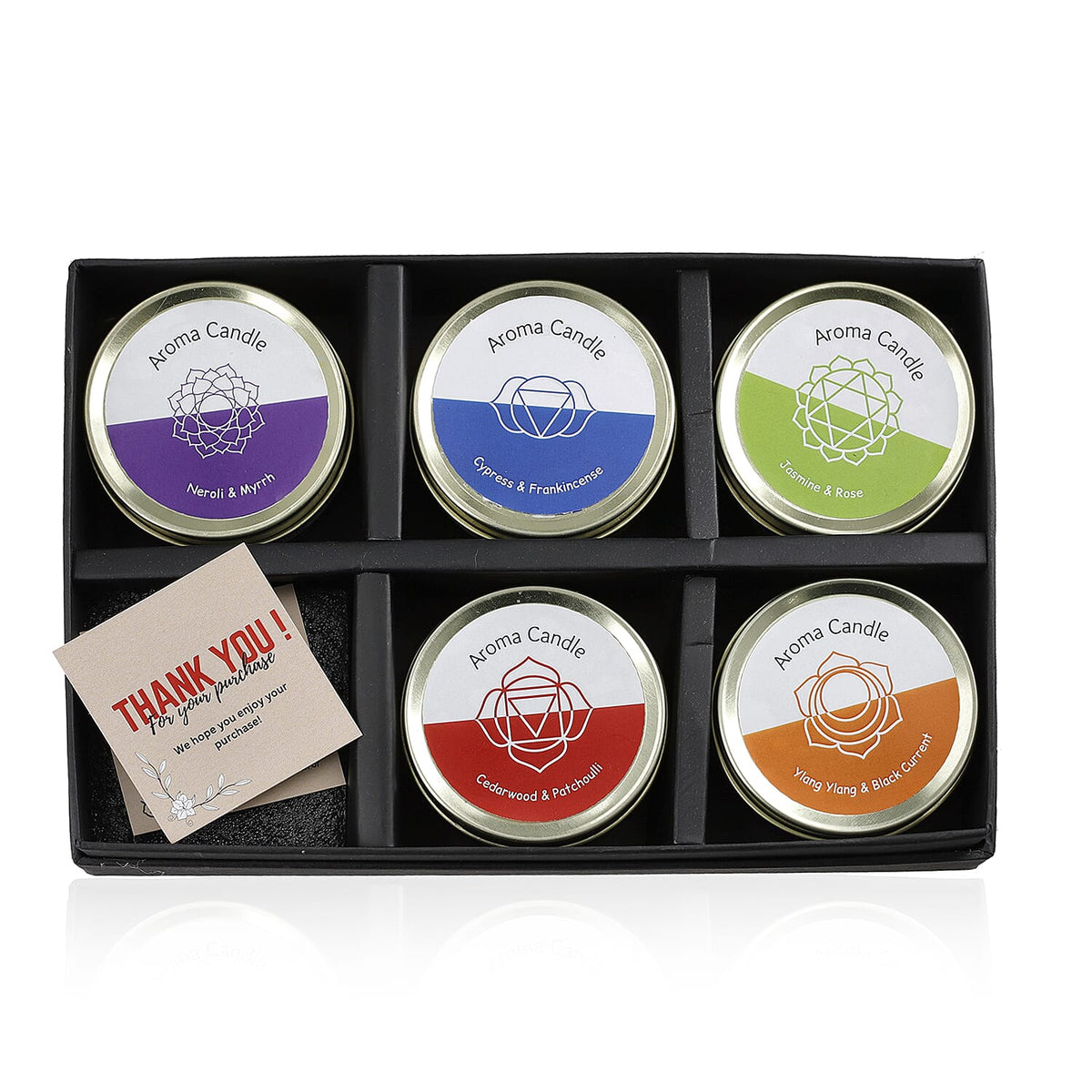 The Luxury Set of 5 Scented Gemstone Candle Fragrance Vanilla, Jasmine, Rose - Lemongrass - 45gm each V32577237 4