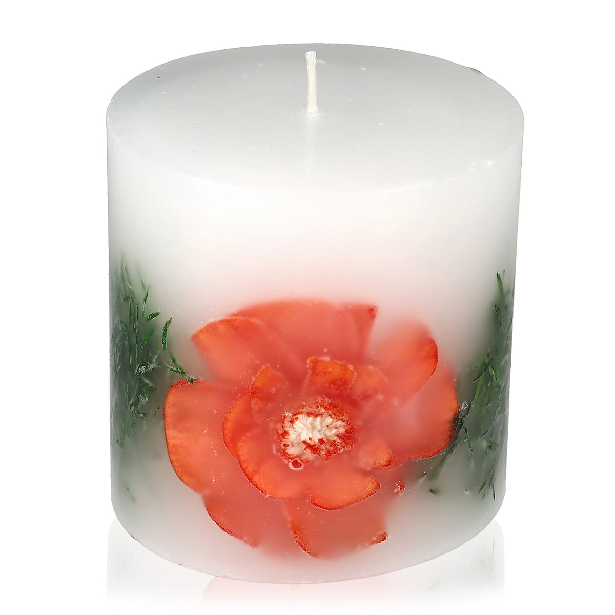 Botanical Pillar Candles with floral design (440 Gms) - Multi Color 7853534 0