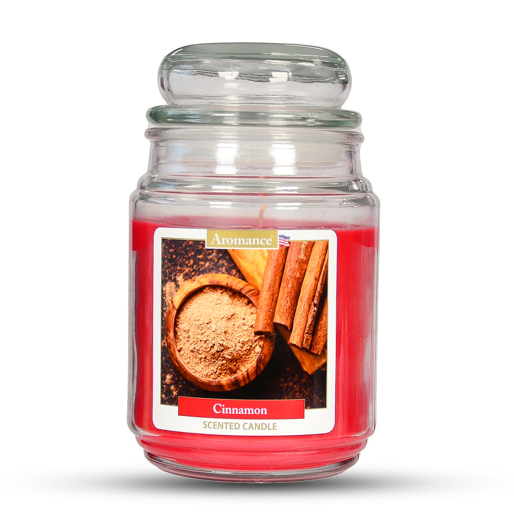 Home Fragnance - 18oz Aromance Cinnamon Jar Candle - Red