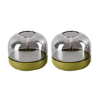Set of 2 LED Tealight Candles Smoke Grey & Green