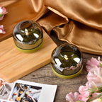 Set of 2 LED Tealight Candles Smoke Grey & Green