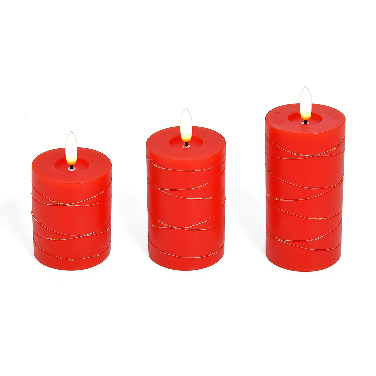 Set of 3 LED Candle with Remote (2AA Battery not inc.) - Red 7840915 5