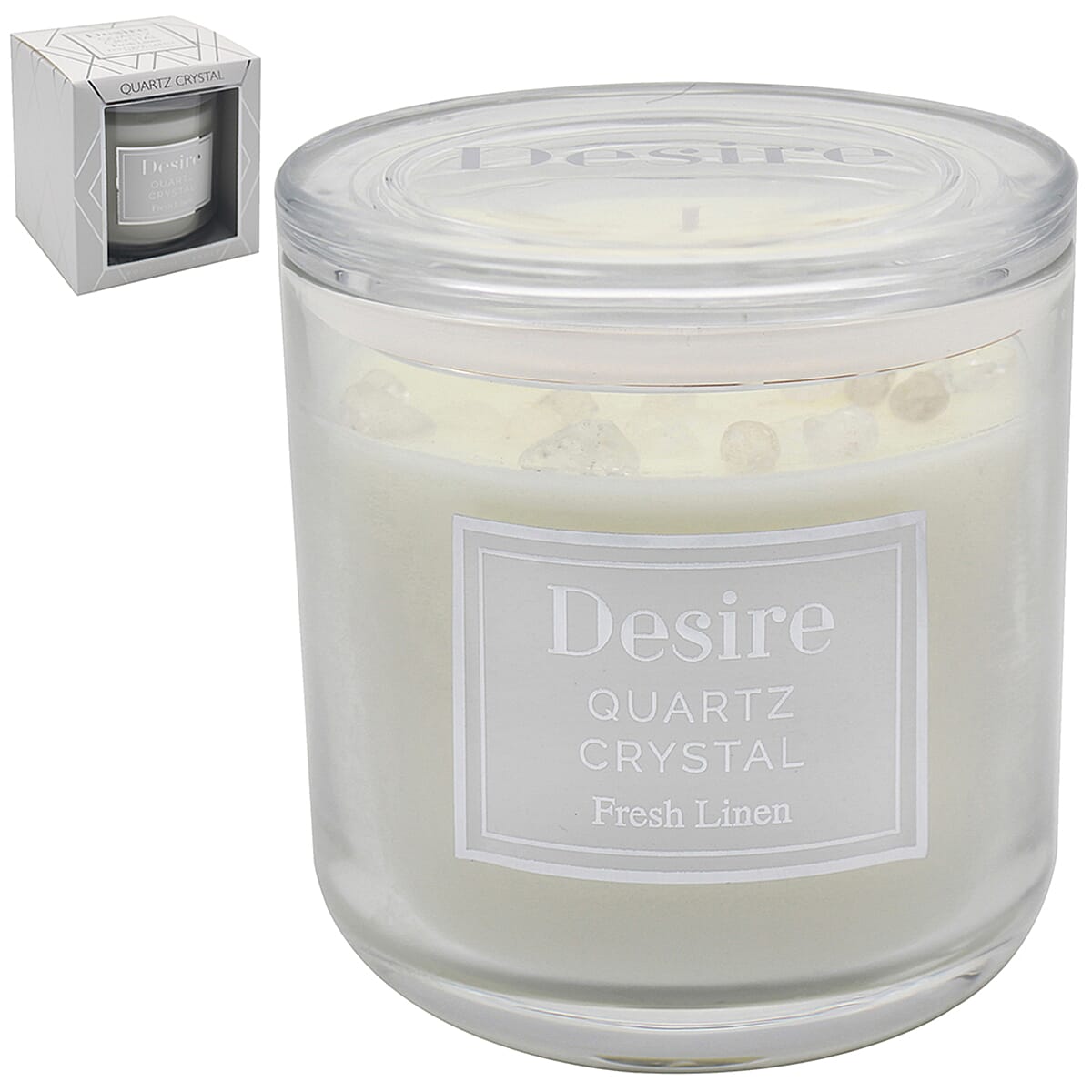 Desire Fresh Linen Candle (380 Gms) - White 7771857 0