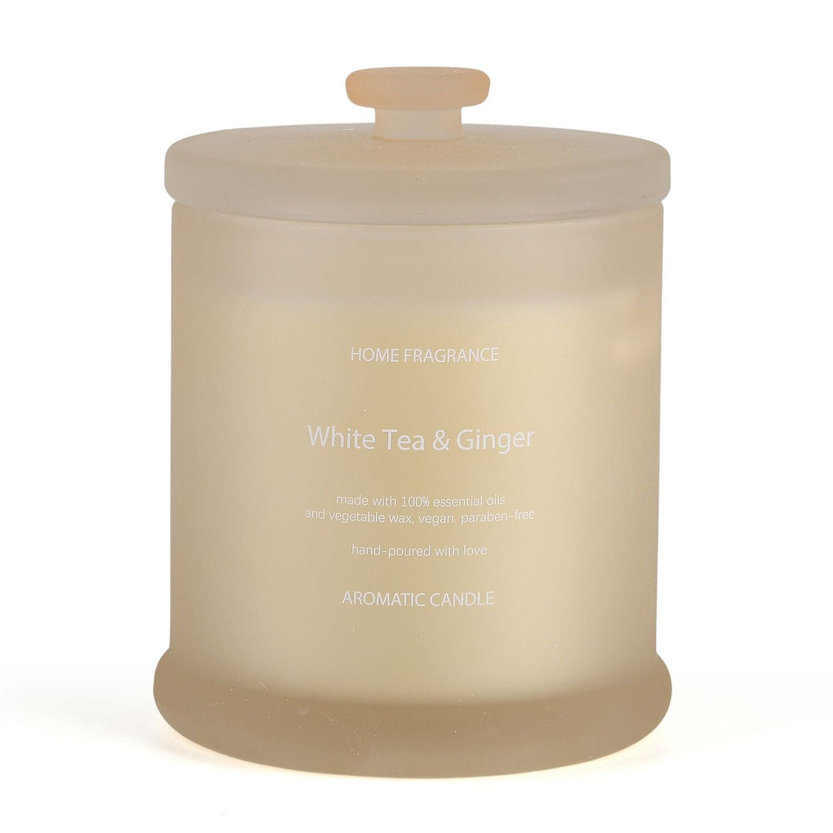 THE HOME LUXURY -- Tea - Ginger Scent Glass Jar Soy Candle with Burn Time upto 55 Hours - Cream 8216477 2