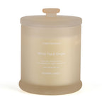 THE HOME LUXURY -- Tea - Ginger Scent Glass Jar Soy Candle with Burn Time upto 55 Hours - Cream