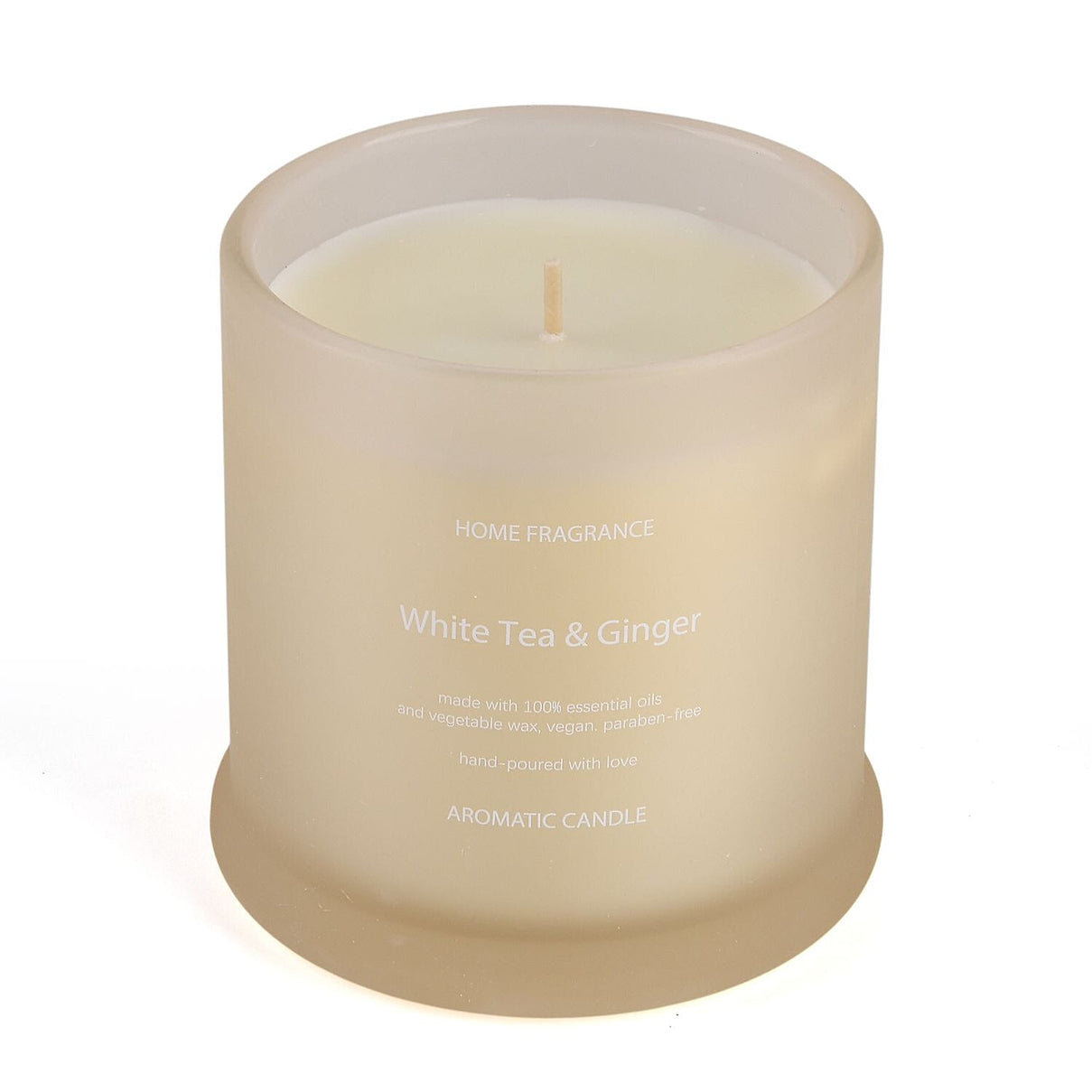 THE HOME LUXURY -- Tea - Ginger Scent Glass Jar Soy Candle with Burn Time upto 55 Hours - Cream 8216477 4