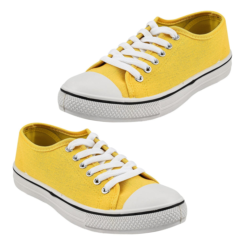 Closeout Deal Canvas Trainers (Size 3) - Yellow