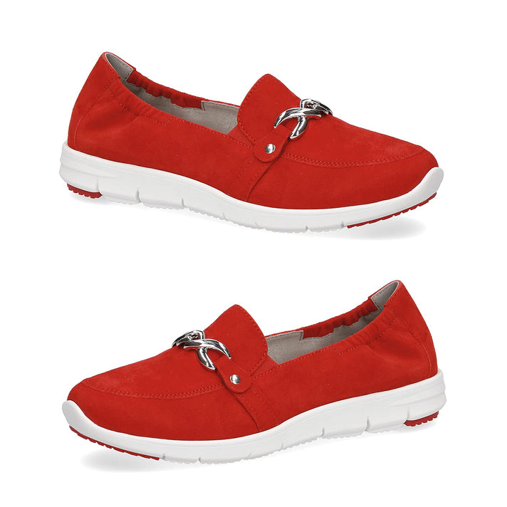 Caprice Leather Buckle detailing Loafers Red 6306128 1