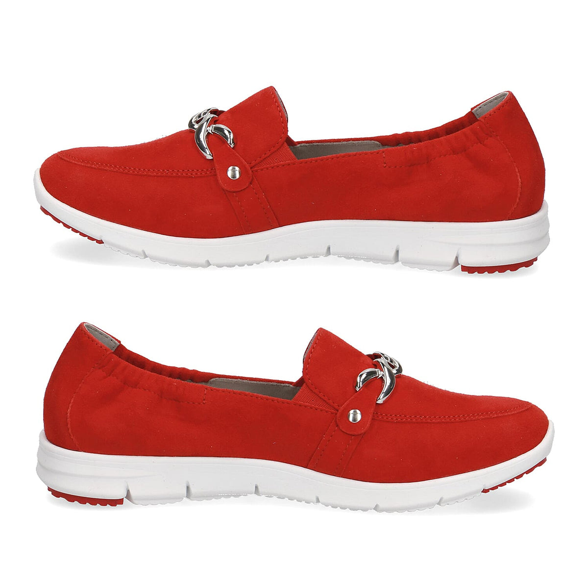 Caprice Leather Buckle detailing Loafers Red 6306128 1