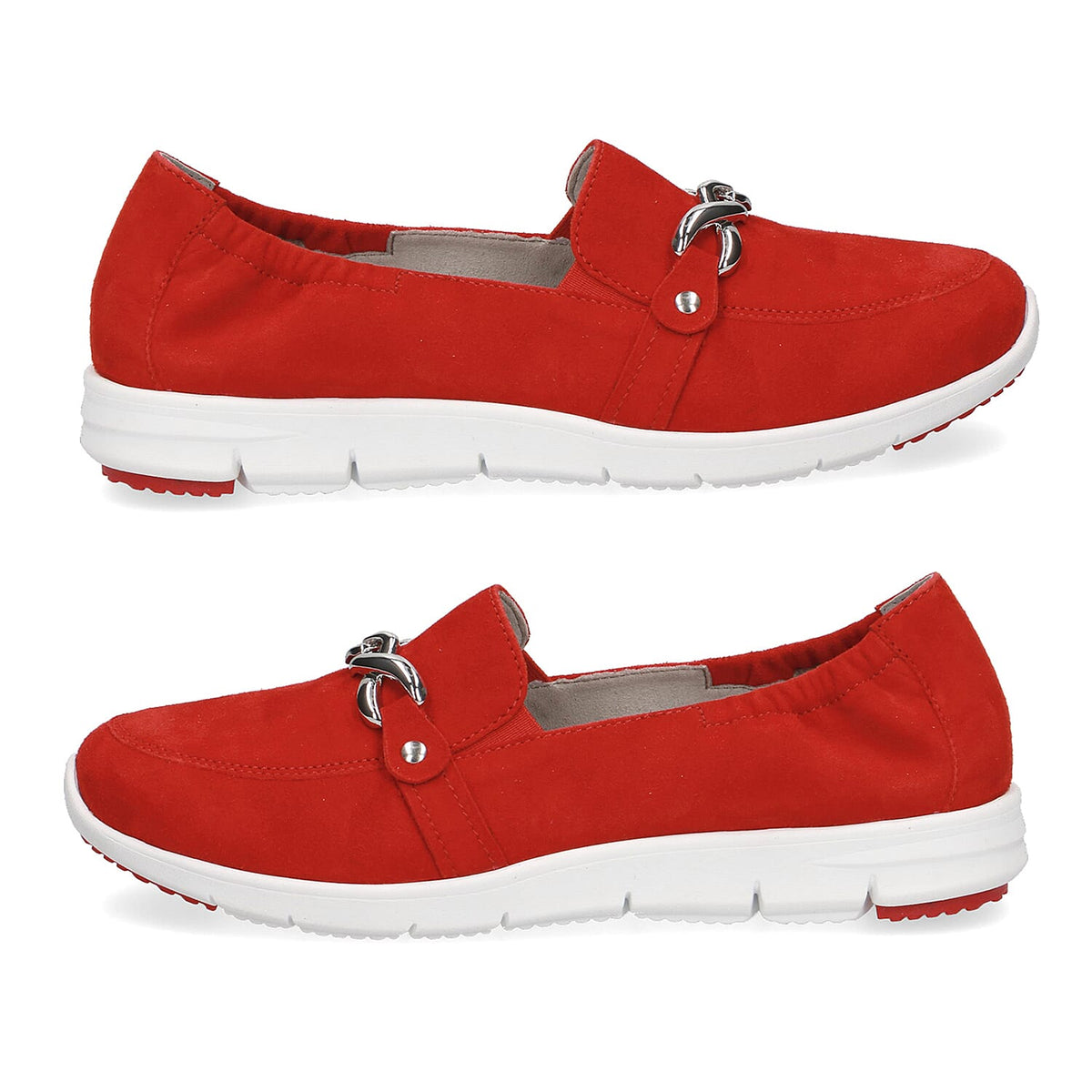 Caprice Leather Buckle detailing Loafers Red 6306128 3