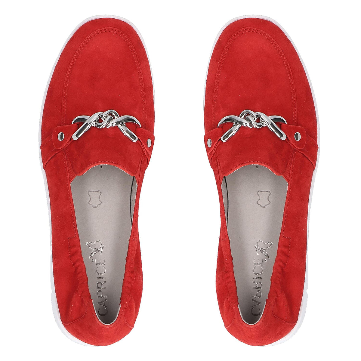 Caprice Leather Buckle detailing Loafers Red 6306128 4