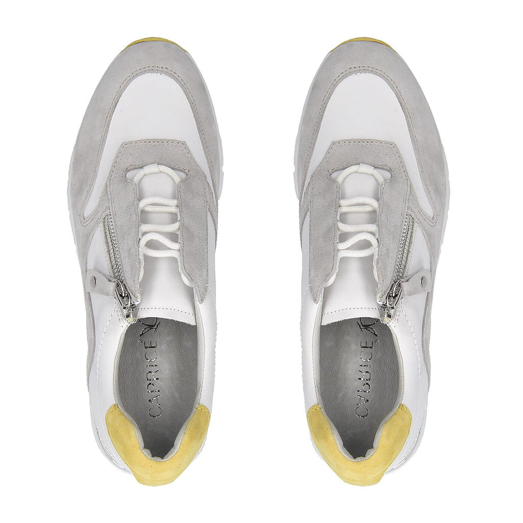 CAPRICE Lightweight with Side Zipper Sneaker Shoes (Size 8) - White & Grey