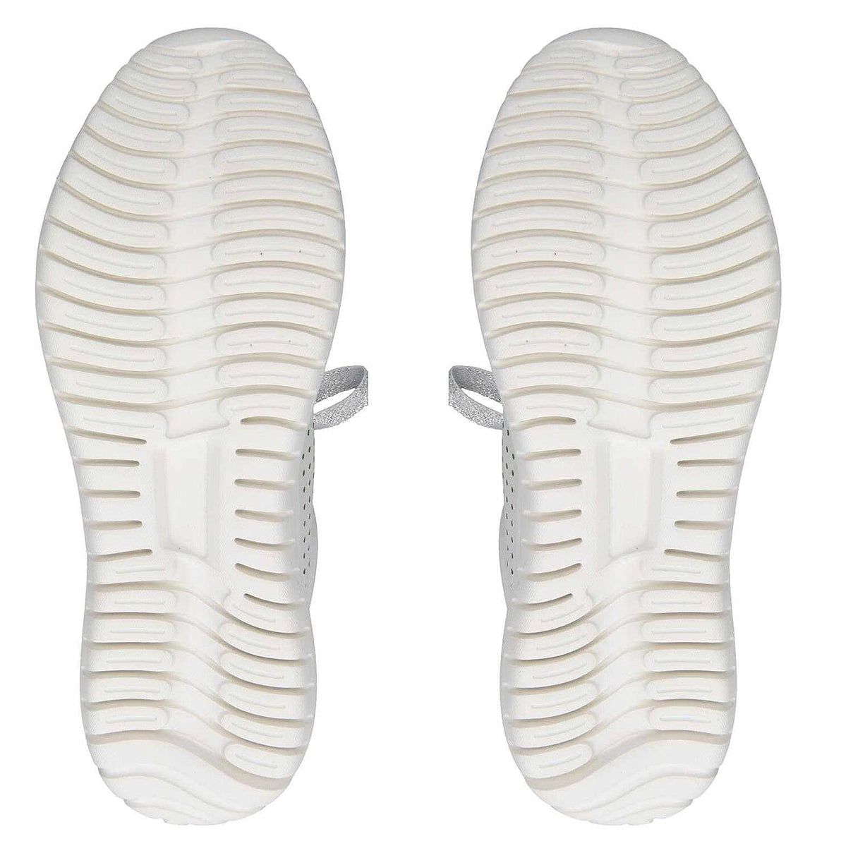 Caprice Metallic Leather Trainer - White 6126342 5