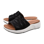 CAPRICE Mule Flat Slippers (Size 3.5) - Black Nappa