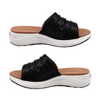 CAPRICE Mule Flat Slippers (Size 3.5) - Black Nappa