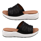CAPRICE Mule Flat Slippers (Size 3.5) - Black Nappa