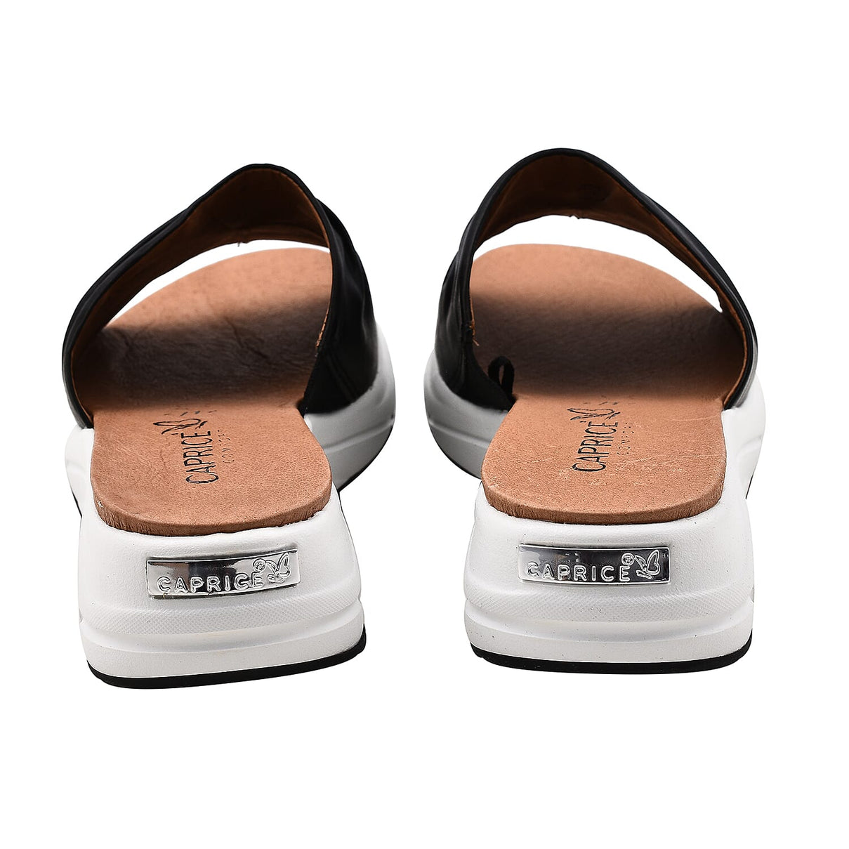 Caprice Mule Wedge Slippers - Black Nappa 6921670 3