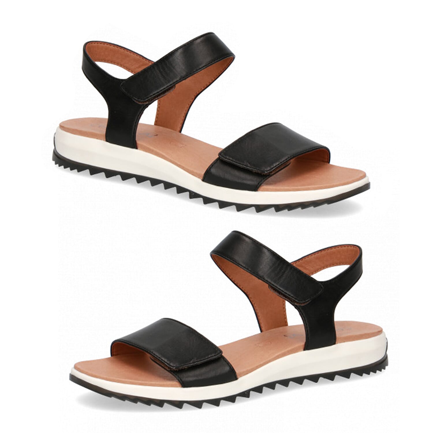 Caprice Women's Open Toe Flat Sandals - Black Nappa 6921949 0