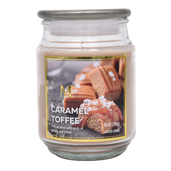 Modern Expressions Caramel Toffee Scented Candle Jar (18oz) - Orange 8115023 1
