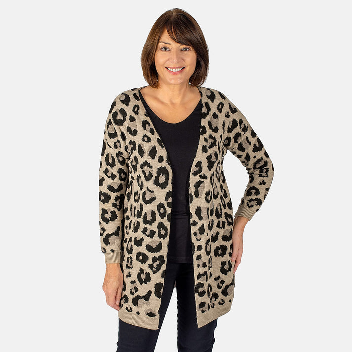 TAMSY Leopard Knit Cardigan 3885455 1