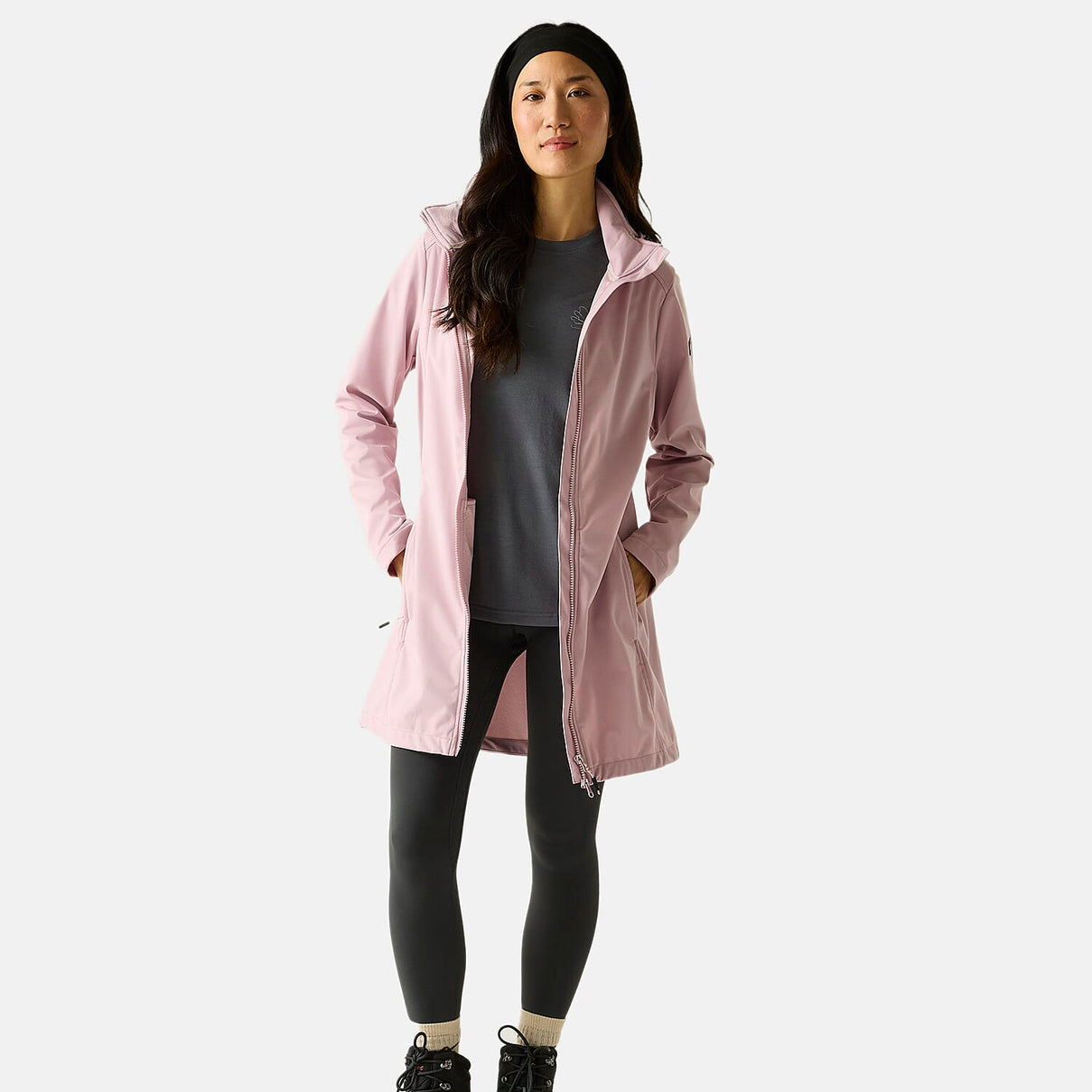 Regatta Womens Softshell Waterproof Longline Jacket with Detachable Hood (Size 12) - Purple 8511221 0