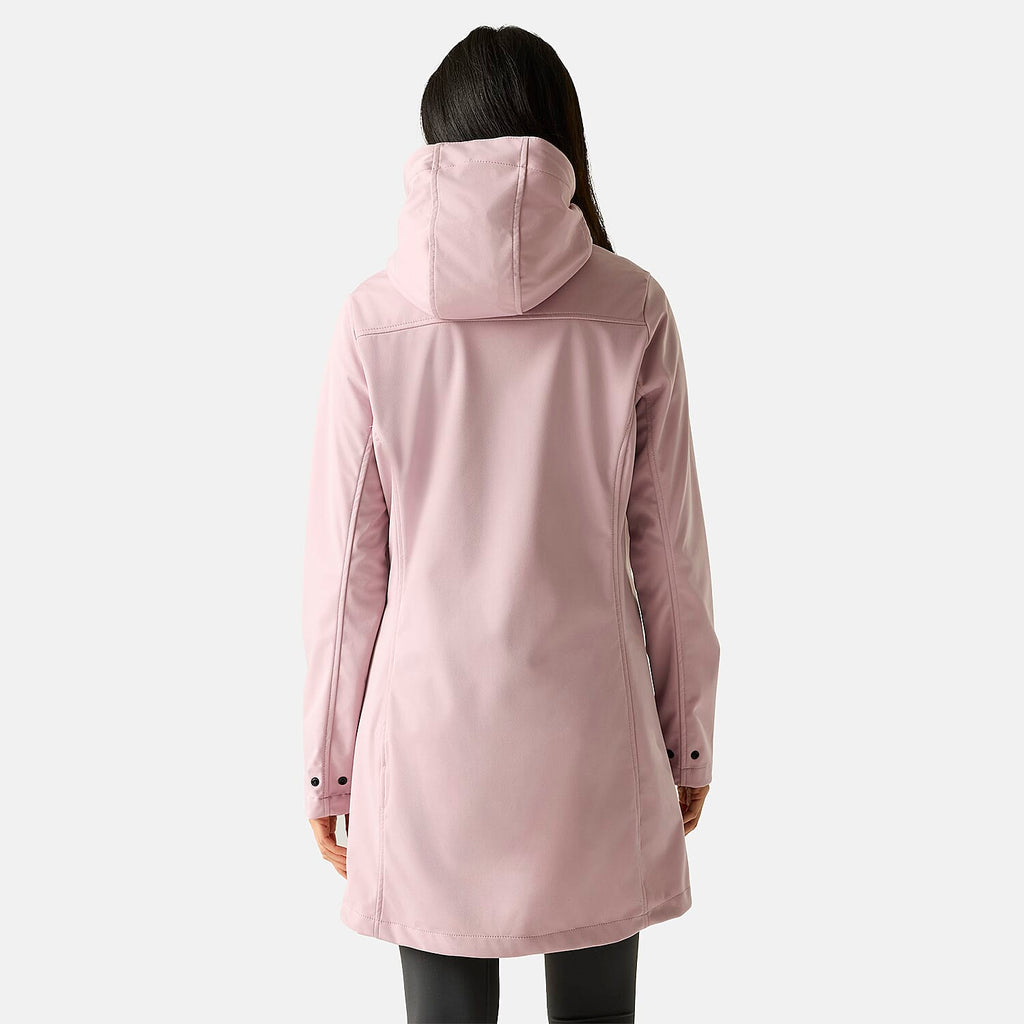 Regatta Womens Softshell Waterproof Longline Jacket with Detachable Hood (Size 12) - Purple