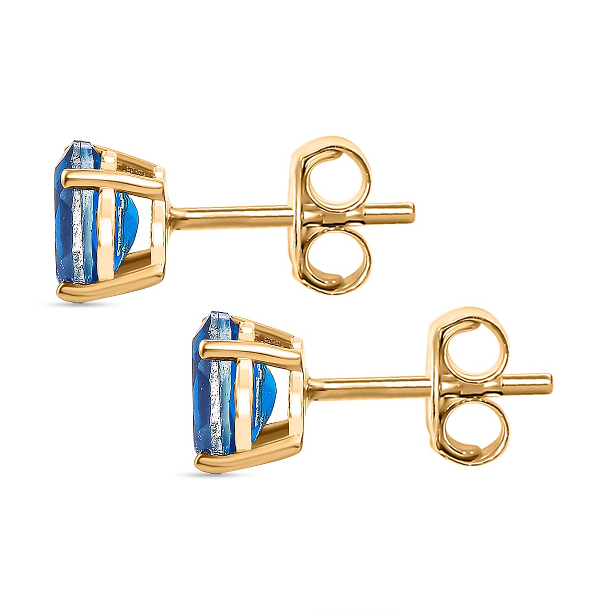 Carribean Quartz Stud Earrings With Push Back in 14K Yellow Gold Overlay Sterling Silver 1.69 Ct. 7857776 4