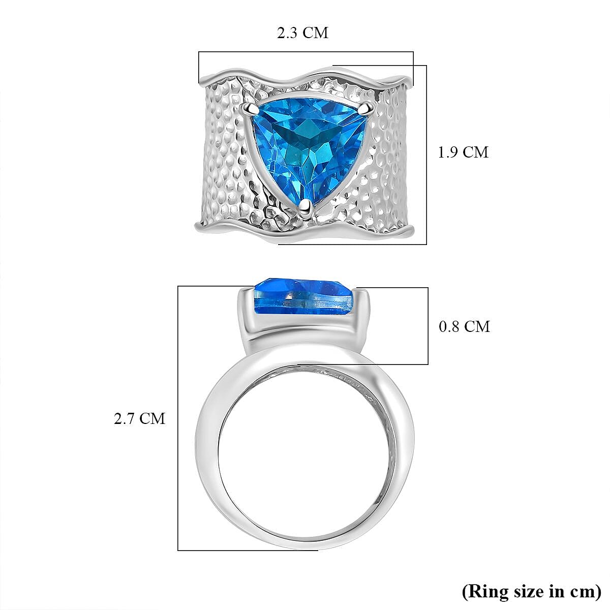 Carribean Quartz Solitaire Ring in Silver Tone 4.80 Ct. 7957808 5