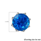 Carribean Quartz Solitaire Stud Earrings in Platinum Overlay Sterling Silver 10.52 Ct