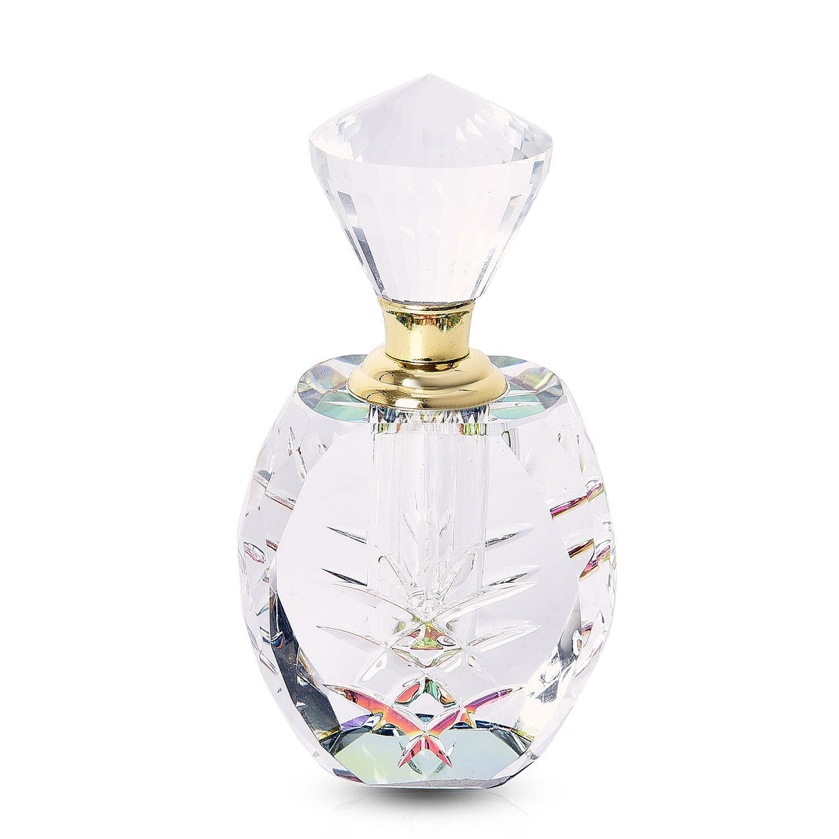 Carved Crystal Refillable Perfume Bottle with Colourful Base Size 12.5x4 mm 3455263 0