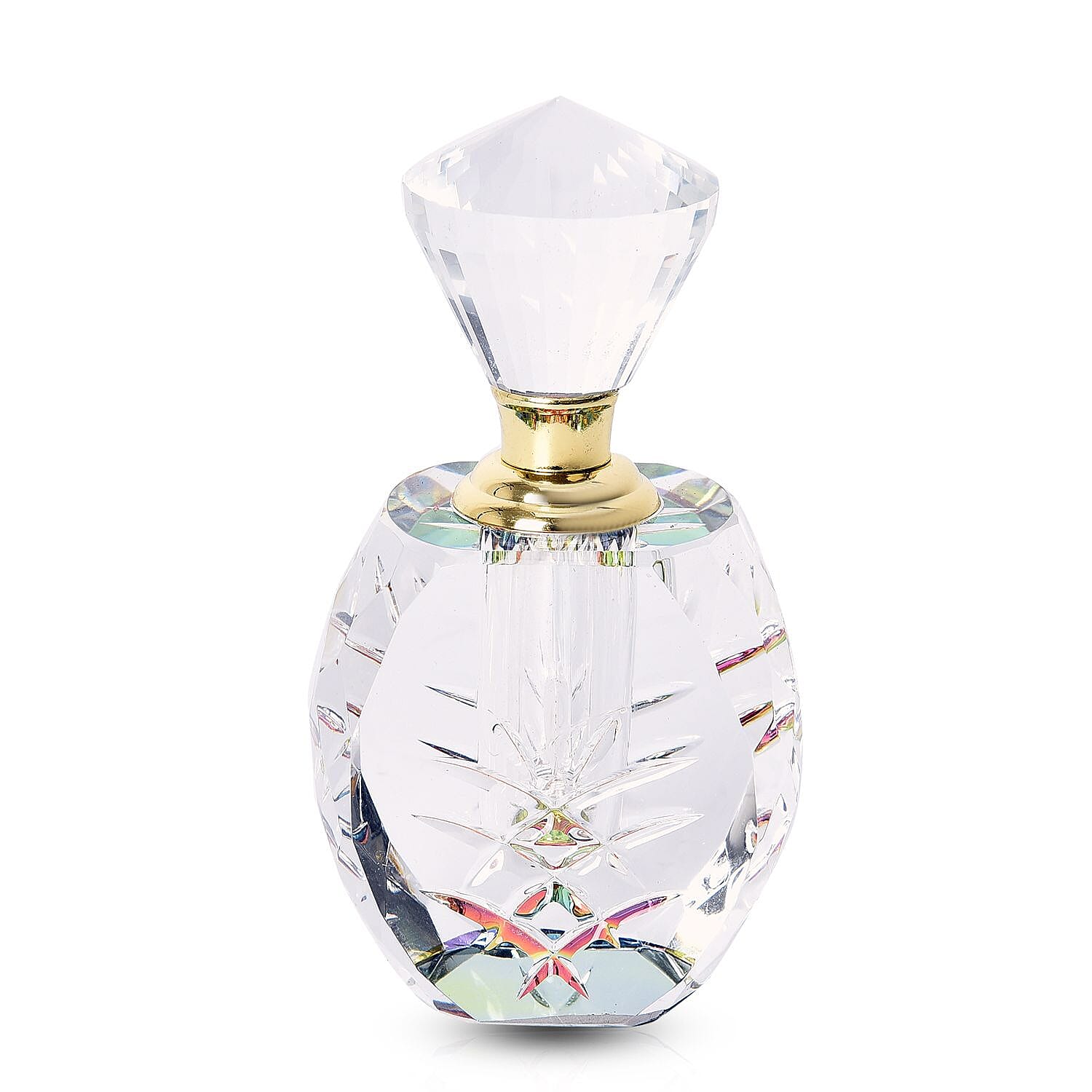 Carved Crystal Refillable Perfume Bottle with Colourful Base Size 12.5x4 mm 3455263 0