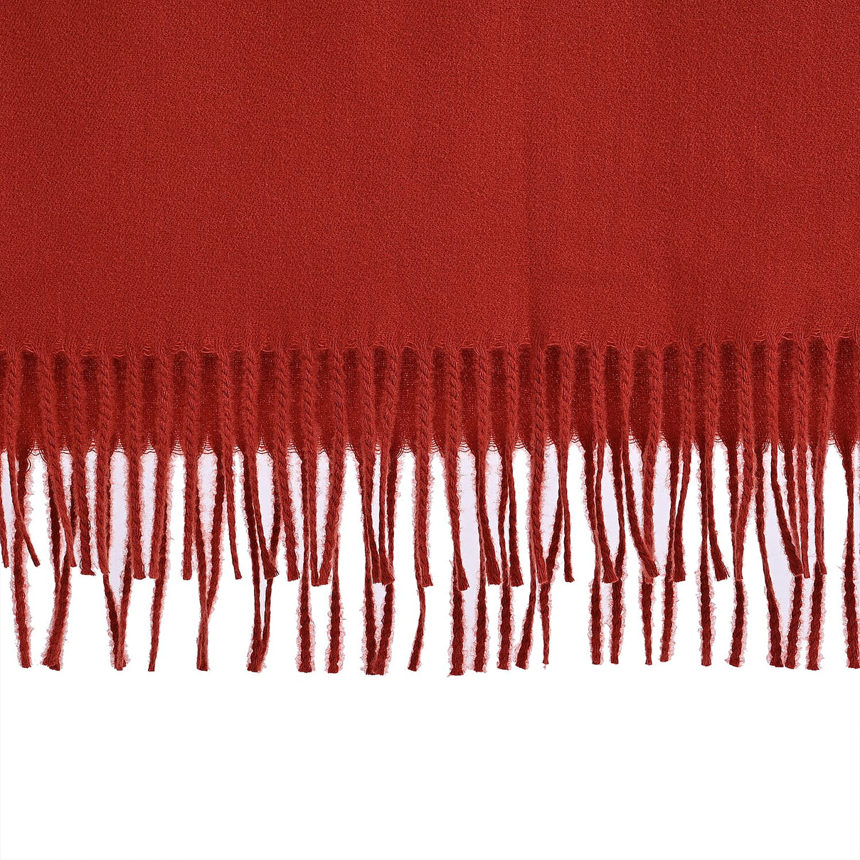 Cashew Embroidery Scarf with Tassel (Size 180x70 cm) - Dark Orange 8222450 8