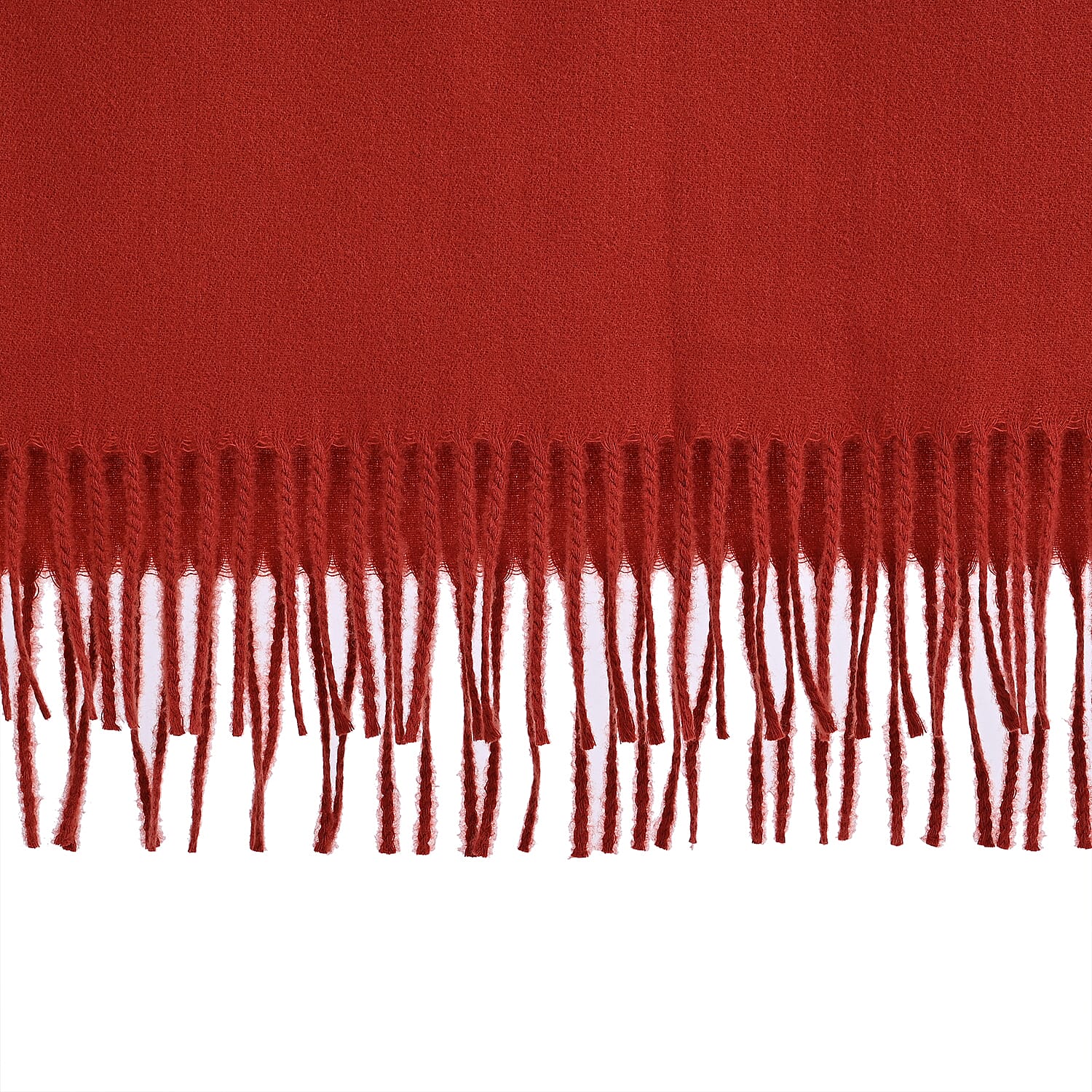 Cashew Embroidery Scarf with Tassel (Size 180x70 cm) - Dark Orange 8222450 8