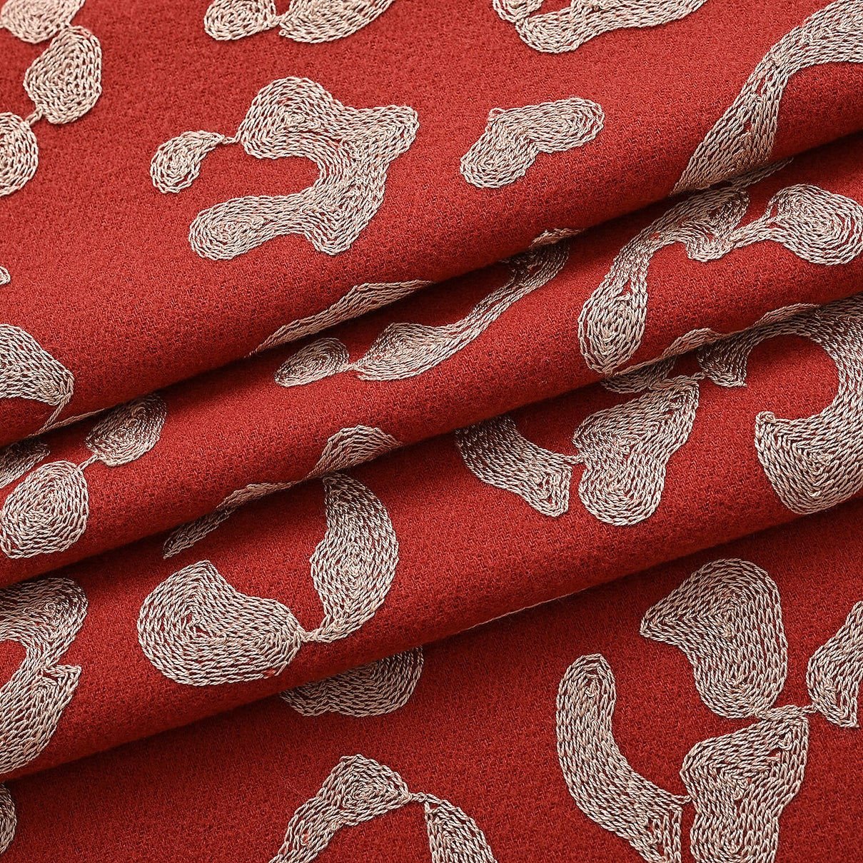 Cashew Embroidery Scarf with Tassel (Size 180x70 cm) - Dark Orange 8222450 9