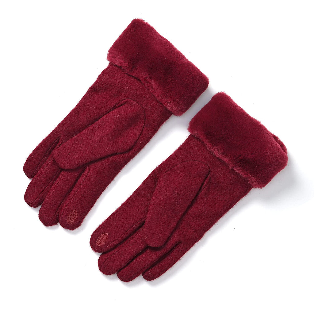 One Time Closeout - Cashmere Wool Gloves (24 x 9cm) - Red