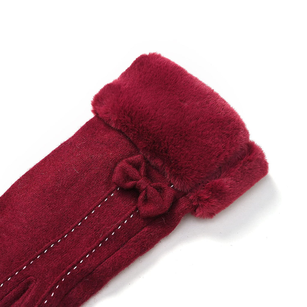One Time Closeout - Cashmere Wool Gloves (24 x 9cm) - Red