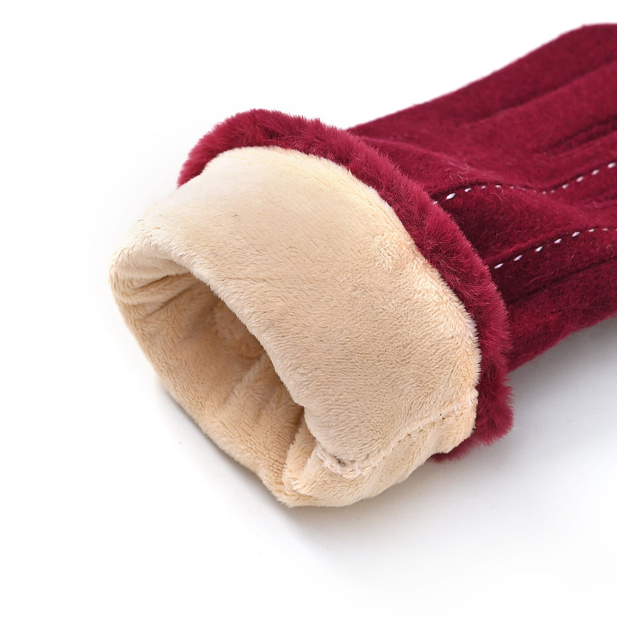 Cashmere-Blend Winter Gloves with Faux Fur Trim and Bow Detail - Touchscreen Friendly 7852900 7