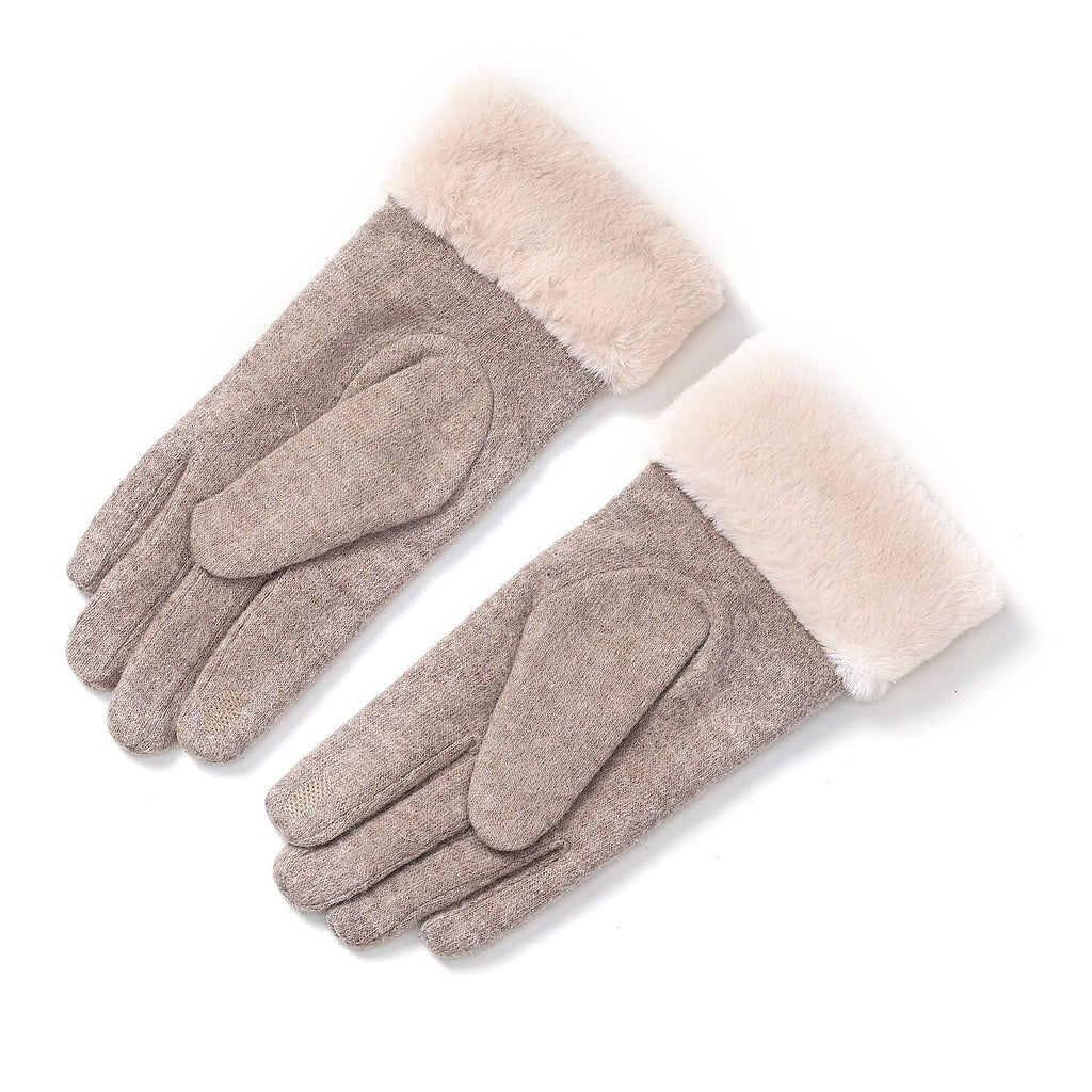 One Time Closeout - Cashmere Wool Gloves (24 x 9cm) - Beige