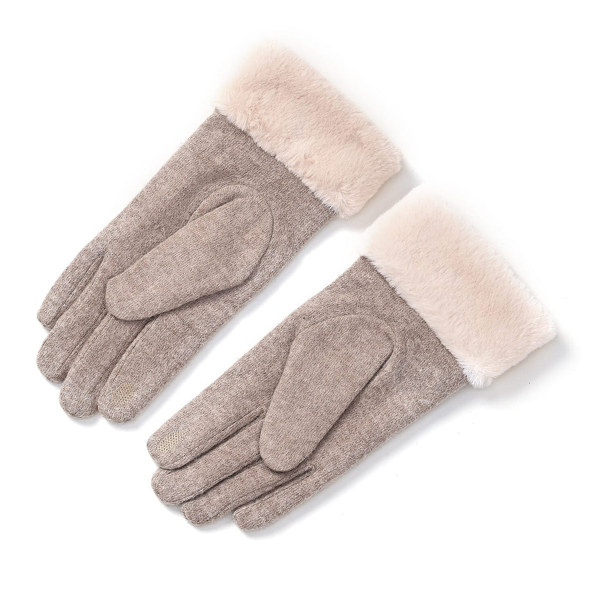 Cashmere-Blend Winter Gloves with Faux Fur Trim and Bow Detail - Touchscreen Friendly V32521203 4