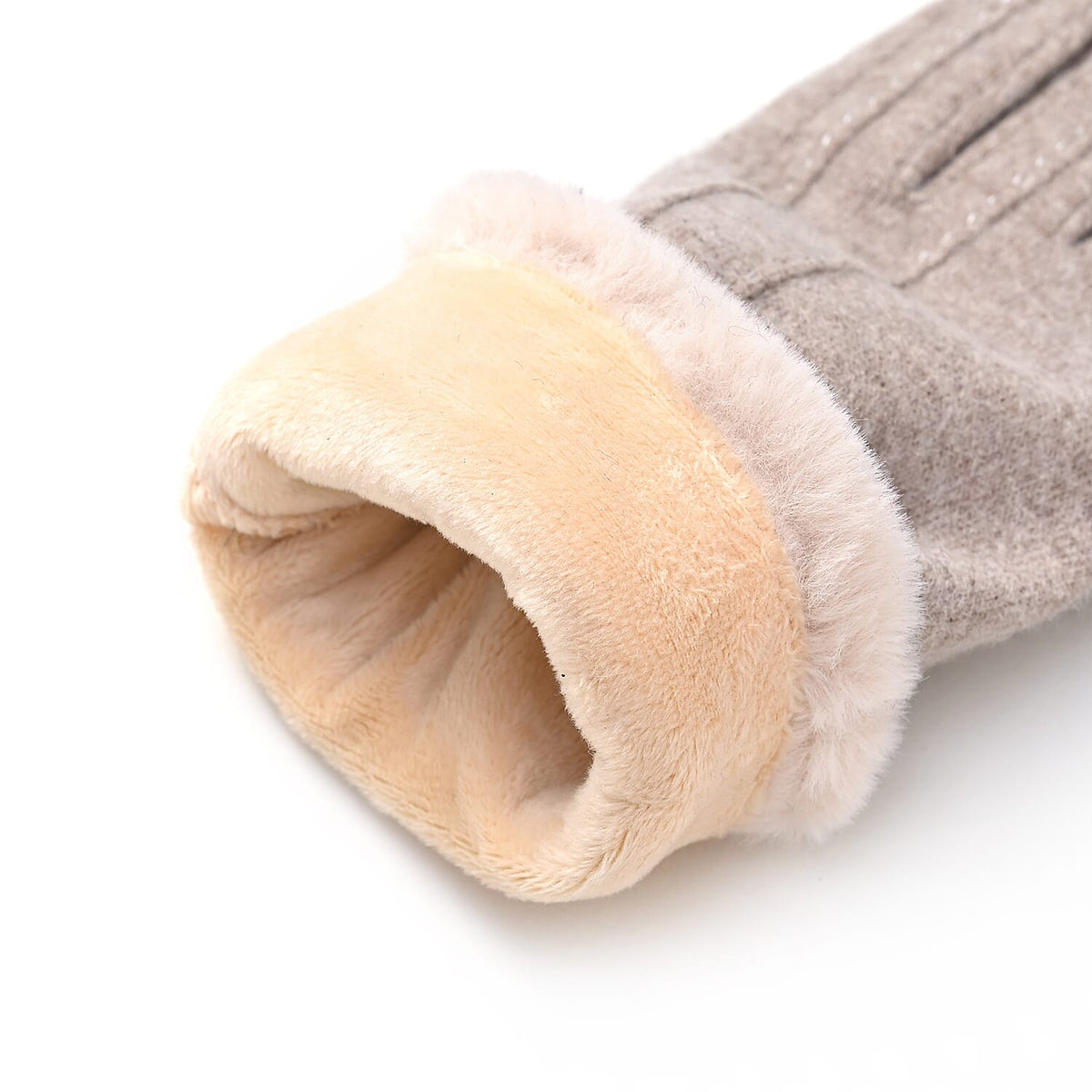 Cashmere-Blend Winter Gloves with Faux Fur Trim and Bow Detail - Touchscreen Friendly V32521203 7