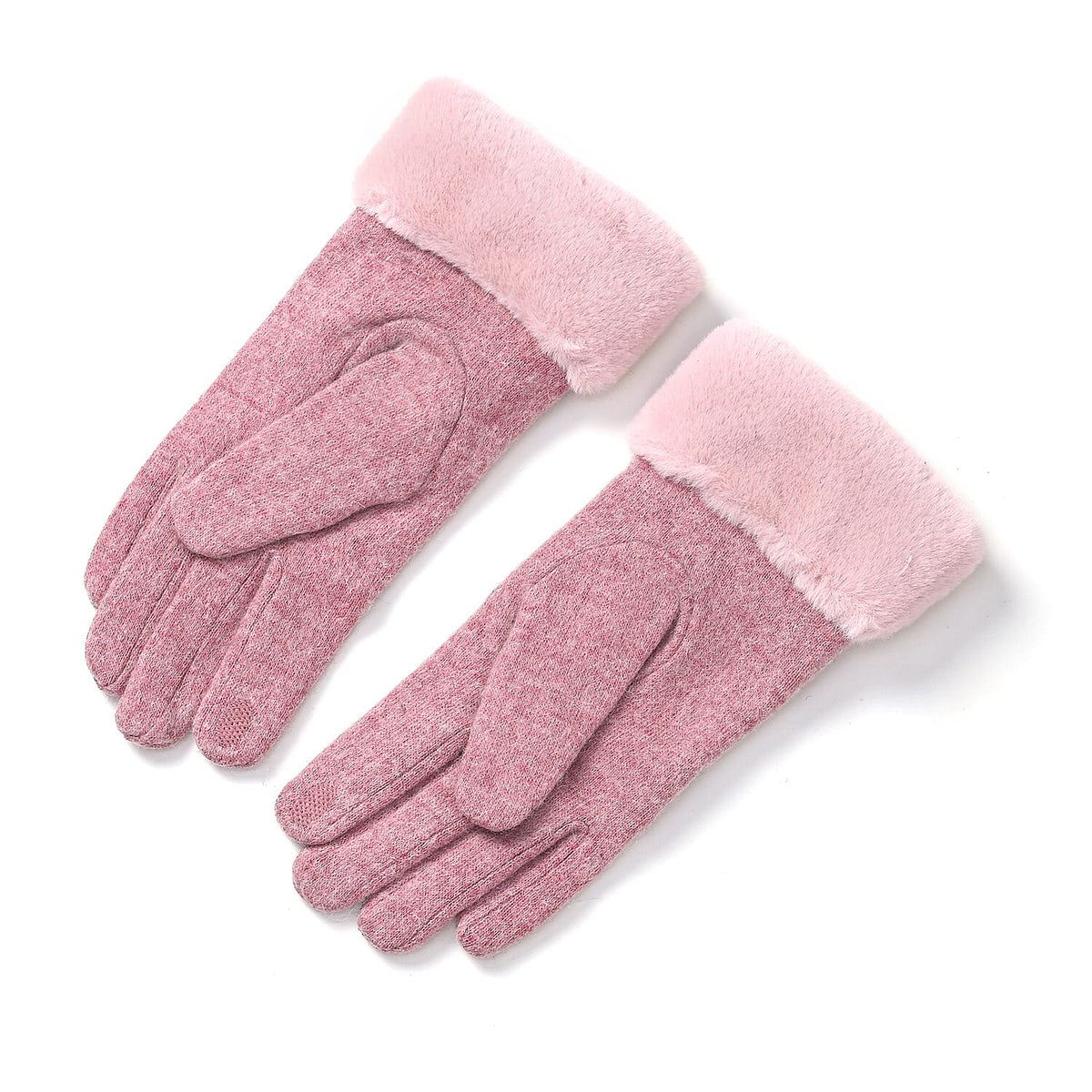 Cashmere-Blend Winter Gloves with Faux Fur Trim and Bow Detail - Touchscreen Friendly V32514980 4