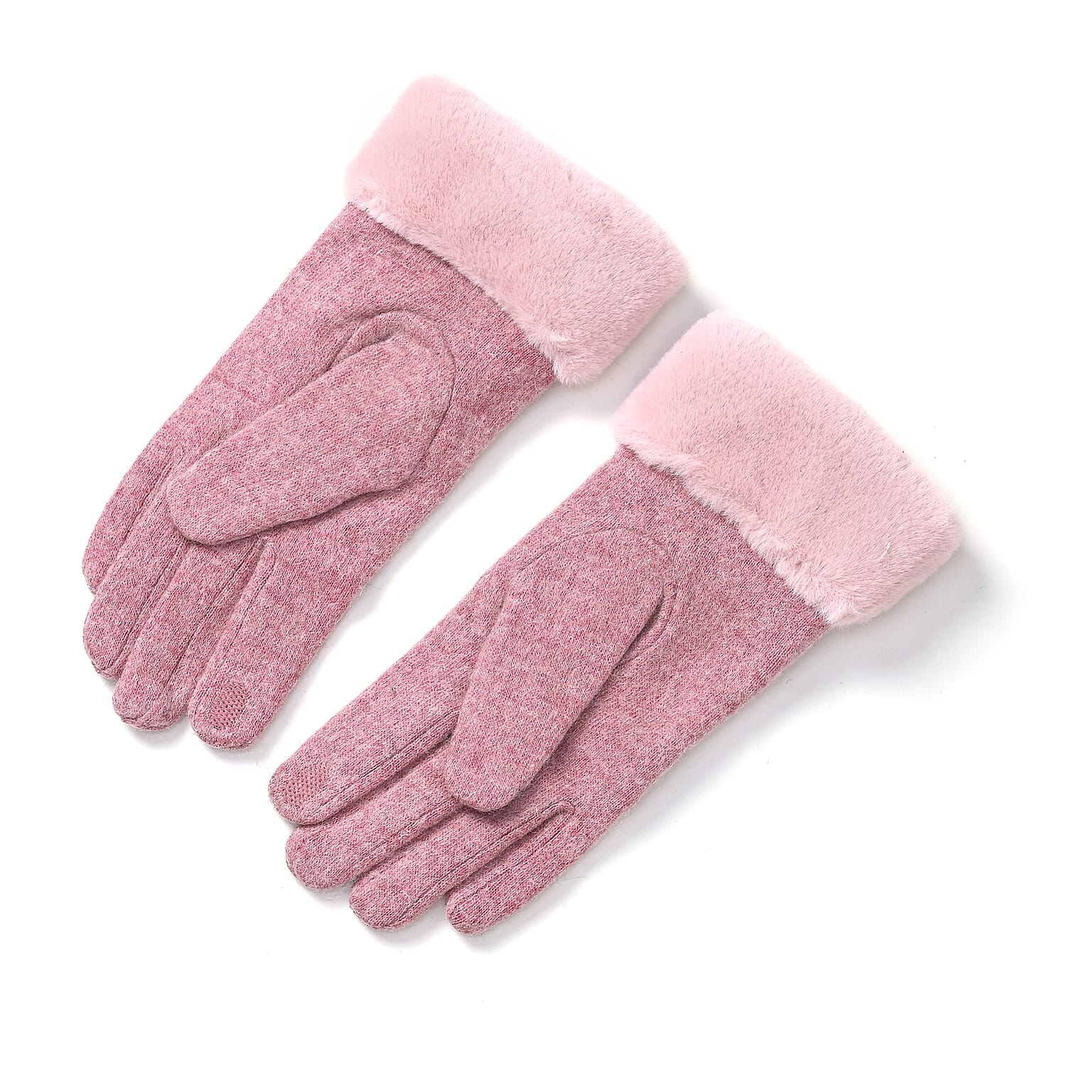 Cashmere-Blend Winter Gloves with Faux Fur Trim and Bow Detail - Touchscreen Friendly V32514980 4