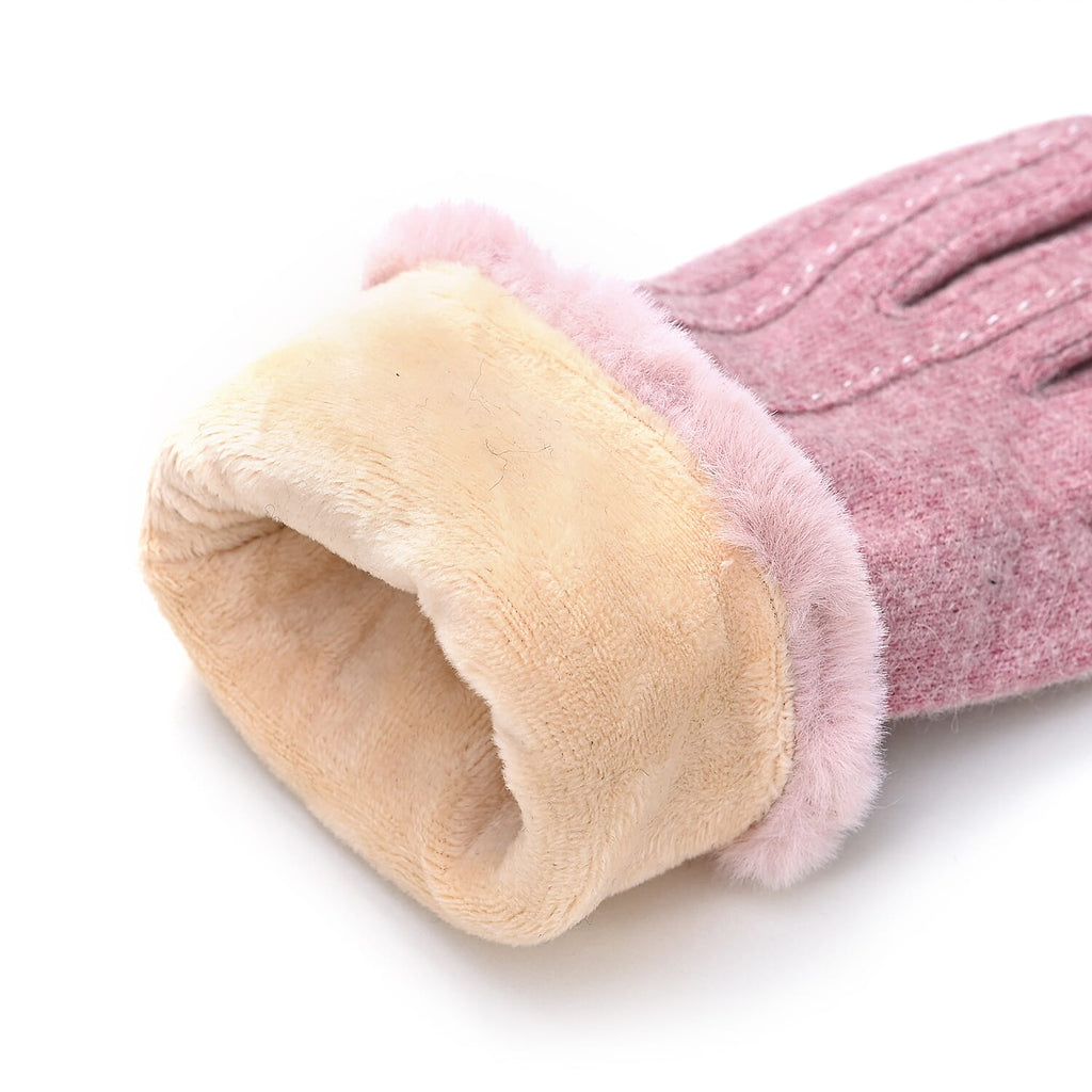 One Time Closeout - Cashmere Wool Gloves (24 x 9cm) - Pink