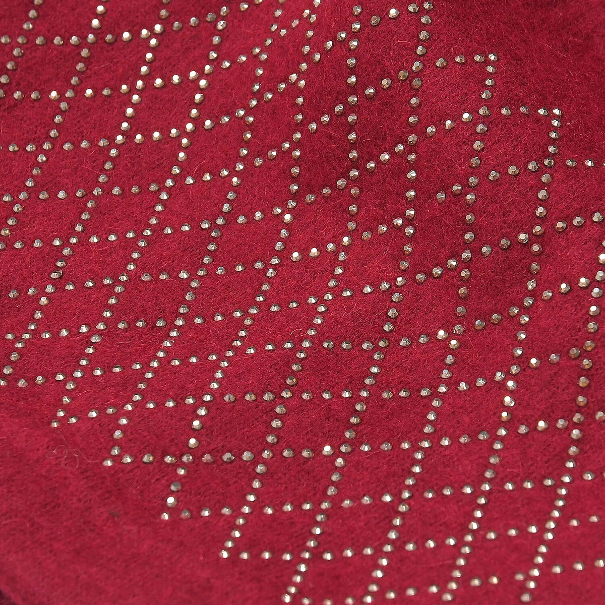 Closeout Deal - 2 Piece Set -Cashmere Diamond Pattern Hat and Gloves-  Burgundy V32603049 10