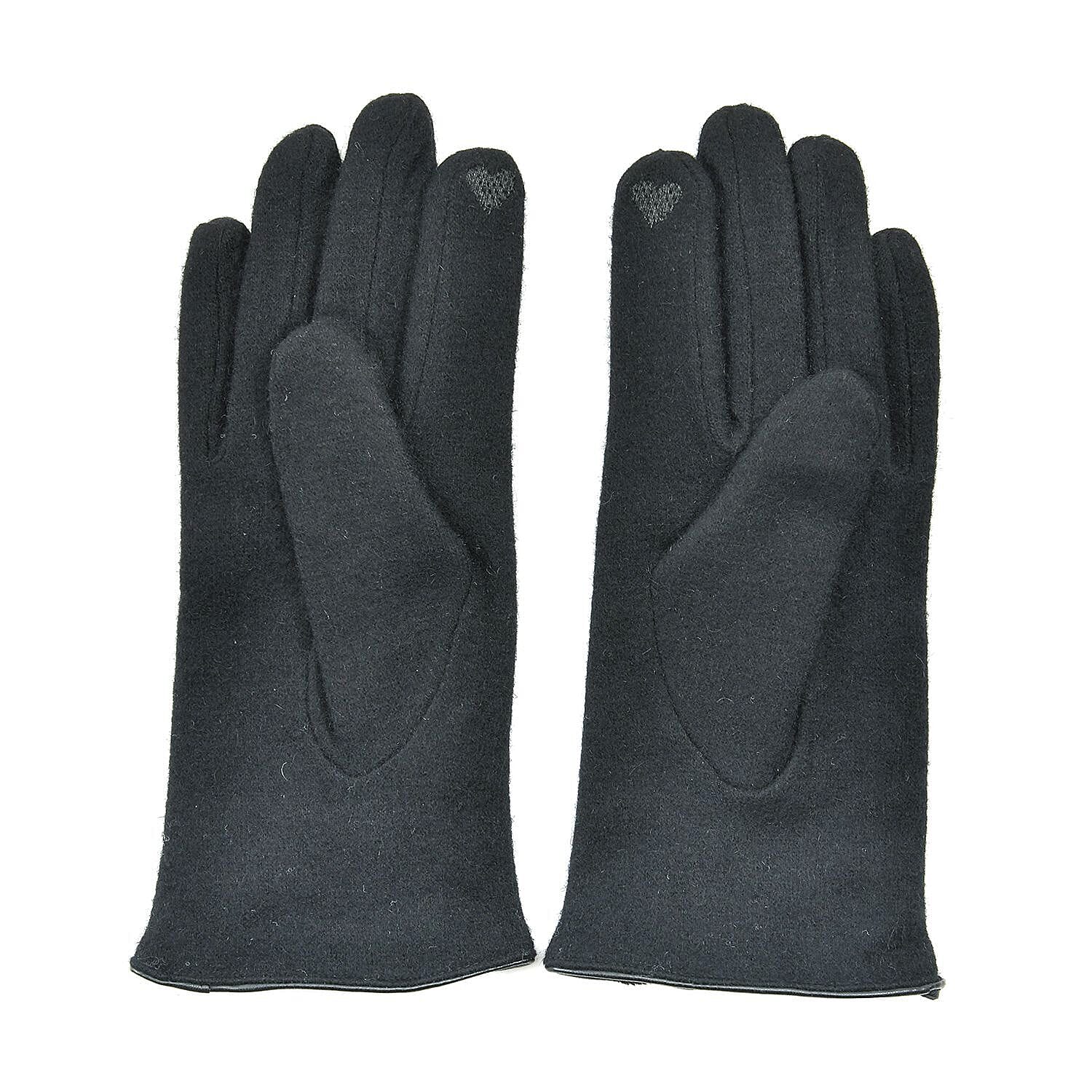 Cashmere Touch Screen Gloves (One Size Fits Most) - Black 8316550 2