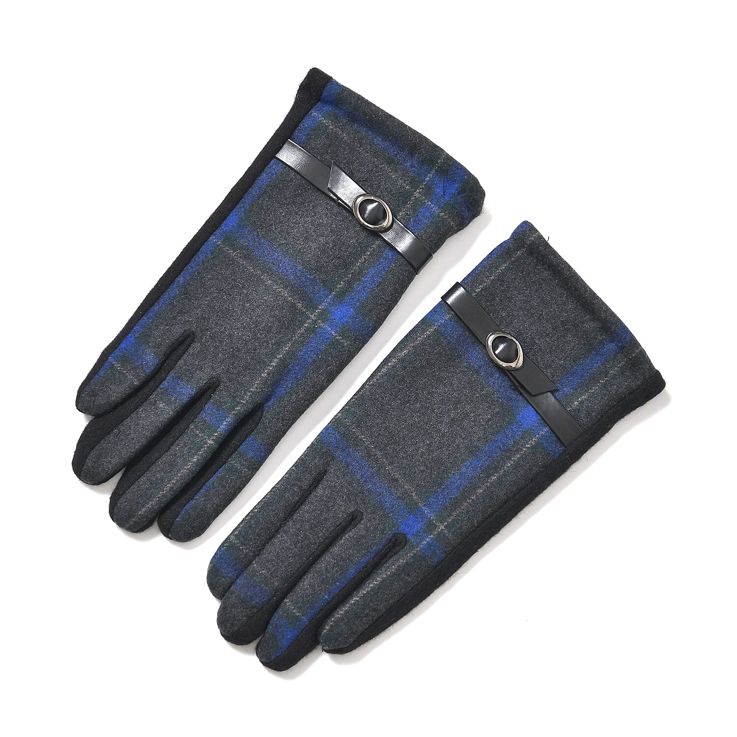 Cashmere Winter Plaid Gloves with Touch Screen Tips 7833573 0